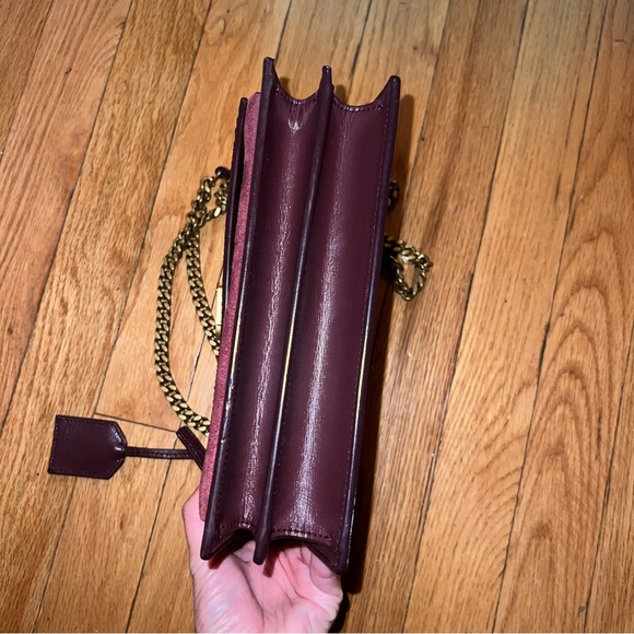 SAINT LAURENT YSL SUNSET CROSSBODY BAG ON CHAIN BURGUNDY - Picture 9 of 16